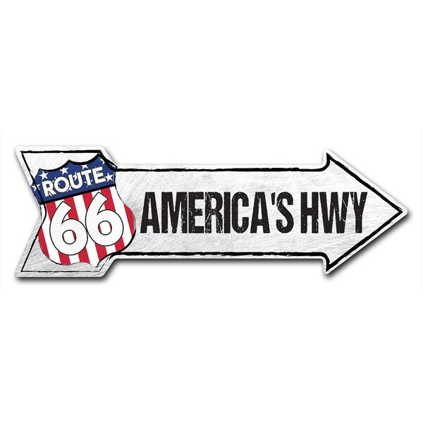 Signmission Mother Road 66 Arrow Decal Funny Home Decor 24in Wide D-A-8-999729 - main